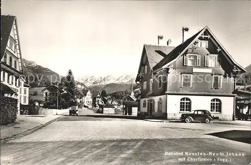 AK / Ansichtskarte Neu St Johann Bahnhof mit Churfirsten Appenzeller Alpen Kat. Neu St Johann Nesslau