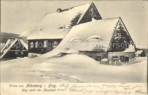 AK / Ansichtskarte Altenberg Erzgebirge Weg nach der Neustadt im Winter Kat. Geising