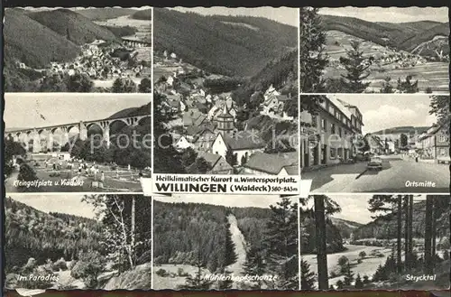 AK / Ansichtskarte Willingen Sauerland Kleingolfplatz Viadukt Ortsmitte Strycktal  Kat. Willingen (Upland)