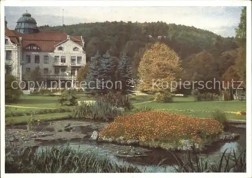 AK / Ansichtskarte Bad Salzschlirf Badehof mit Goldfischteich Naturfarben Karte Kat. Bad Salzschlirf