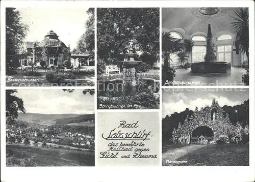 AK / Ansichtskarte Bad Salzschlirf Bonifaziusbrunnen Springbrunnen Park Mariengrotte Kat. Bad Salzschlirf