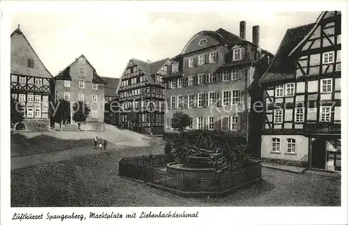 AK / Ansichtskarte Spangenberg Hessen Marktplatz und Liebenbachdenkmal Kat. Spangenberg