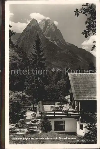 AK / Ansichtskarte Garmisch Partenkirchen Aulealm gegen Waxenstein Serie Deutsche Heimatbilder Kat. Garmisch Partenkirchen