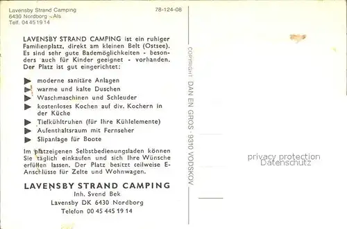 AK / Ansichtskarte Nordborg Lavensby Strand Camping Fliegeraufnahme Kat. Daenemark