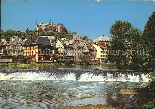 AK / Ansichtskarte Marburg Lahn Lahnpartie Wehr Altstadt Schloss Kat. Marburg