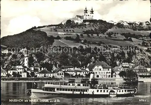 AK / Ansichtskarte Marbach Donau mit Maria Taferl Kloster Dampfer Kat. Marbach an der Donau
