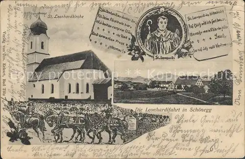 AK / Ansichtskarte Schoenegg Dietramszell St. Leonhardkirche Leonhardifahrt  / Dietramszell /Bad Toelz-Wolfratshausen LKR