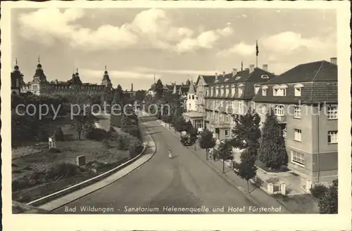 AK / Ansichtskarte Bad Wildungen Sanatorium Helenenquelle und Hotel Fuerstenhof Kat. Bad Wildungen