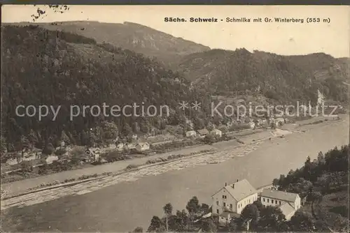 AK / Ansichtskarte Schmilka mit Gr Winterberg / Bad Schandau /Saechsische Schweiz-Osterzgebirge LKR