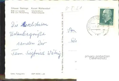 AK / Ansichtskarte Waltersdorf Zittau Lausche Weberberg Schullandheim Hubertusbaude Kurort Zittauer Gebirge Kat. Grossschoenau Sachsen