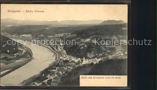 AK / Ansichtskarte Koenigstein Saechsische Schweiz Blick vom Koenigstein Elbtal Elbsandsteingebirge Kat. Koenigstein Saechsische Schweiz