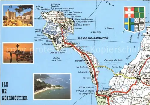 AK / Ansichtskarte Ile de Noirmoutier Map Landkarte Kat. Noirmoutier en l Ile