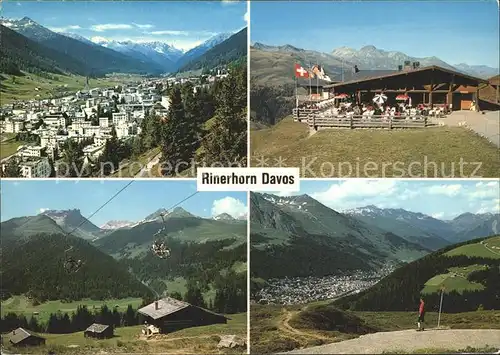 AK / Ansichtskarte Davos GR gegen Rinerhorn Tinzenhorn Bergrestaurant Sesselbahn Wandern Kat. Davos
