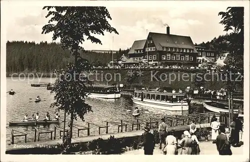AK / Ansichtskarte Kriebstein Zschopau Talsperre Gaststaette Ausflugsboot Kat. Kriebstein