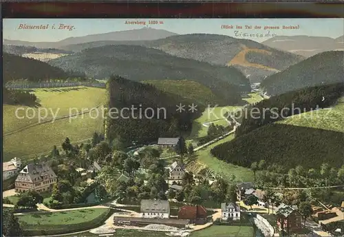 AK / Ansichtskarte Blauenthal Erzgebirge Panorama mit Auersberg und Tal der grossen Bockau Kat. Eibenstock