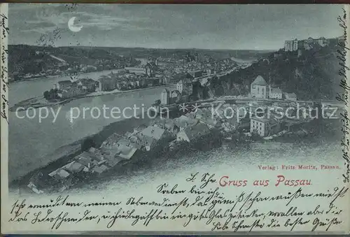 AK / Ansichtskarte Passau Teilansicht mit Zusammenfluss von Donau und Inn Kat. Passau
