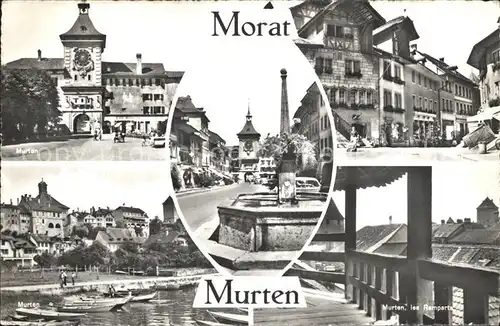 AK / Ansichtskarte Morat Murten Berntor Innenstadt Brunnen les Remparts Kat. Murten