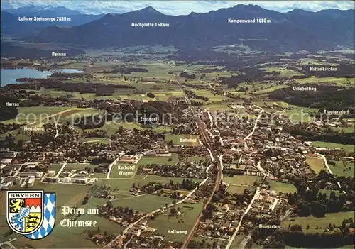 AK / Ansichtskarte Prien Chiemsee Kneipp Luftkurort Bayerische Alpen Fliegeraufnahme Kat. Prien a.Chiemsee