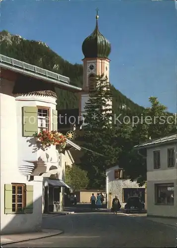AK / Ansichtskarte Oberammergau Sternwirteck und Pfarrkirche Kat. Oberammergau