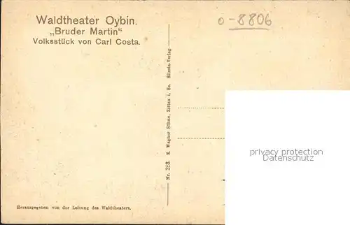 AK / Ansichtskarte Oybin Waldtheater Bruder Martin Volksstueck von Carl Costa Kat. Kurort Oybin