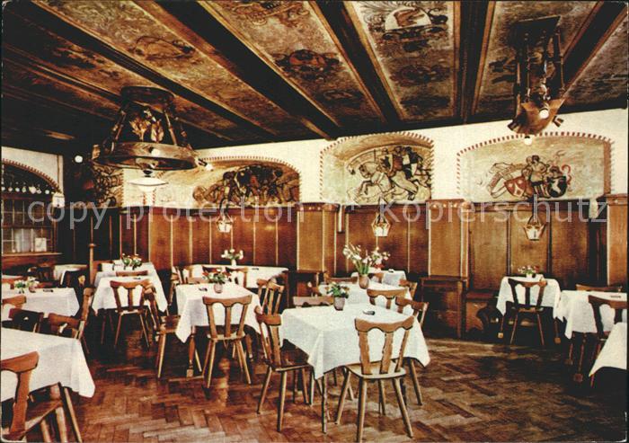 Ak Ansichtskarte Dinkelsbuehl Hotel Deutsches Haus Restaurant