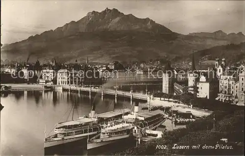 AK / Ansichtskarte Luzern LU Dampfer Vierwaldstaettersee Pilatus Kat. Luzern