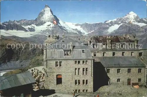 AK / Ansichtskarte Gornergrat Zermatt Kulmhotel mit Matterhorn und Dt. Blanche Kat. Gornergrat
