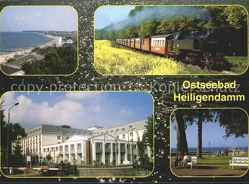 AK / Ansichtskarte Heiligendamm Ostseebad Strand Promenade Kurhaus Eisenbahn Dampflokomotive Kat. Bad Doberan