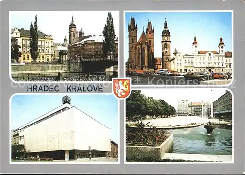 AK / Ansichtskarte Hradec Kralove Kirchen Bruecke Brunnen Kat. Hradec Kralove Koeniggraetz