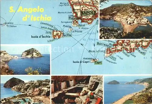 AK / Ansichtskarte Sant Angelo Ischia Teilansichten Insel Autokarte / Ischia /Napoli