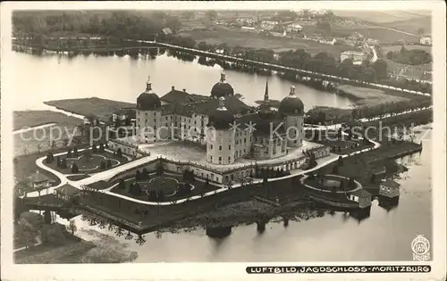 AK / Ansichtskarte Moritzburg Sachsen Fliegeraufnahme Jagdschloss Kat. Moritzburg Dresden