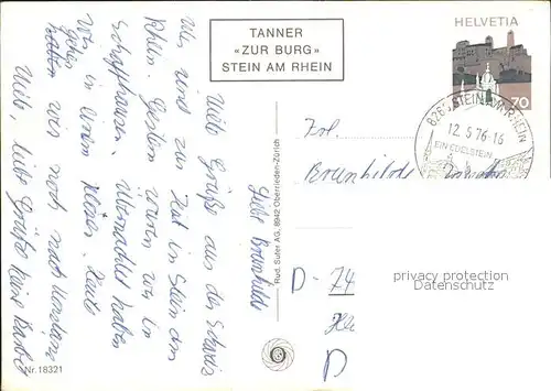 AK / Ansichtskarte Stein Rhein Orts und Teilansichten Erker Stadttor Schwan Kat. Stein Rhein