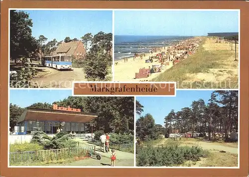 AK / Ansichtskarte Markgrafenheide Buswendeschleife Strand Selbstbedienungsgaststaette Krakus Zeltplatz Kat. Rostock Mecklenburg Vorpommern