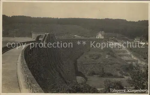 AK / Ansichtskarte Klingenberg Sachsen Talsperre Sperrmauer Hochwasserueberlauf Kat. Pretzschendorf