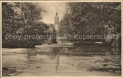 AK / Ansichtskarte Bad Kreischa Schlossteich Kirche