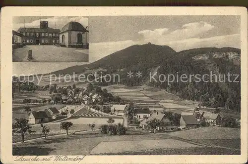 AK / Ansichtskarte Waltersdorf Zittau Gesamtansicht mit Berg Lausche Gesellschaftsplatz Kupfertiefdruck Kat. Grossschoenau Sachsen