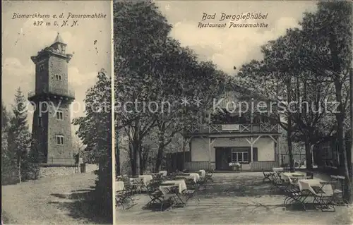 AK / Ansichtskarte Bad Berggiesshuebel Bismarckturm Restaurant Panoramahoehe