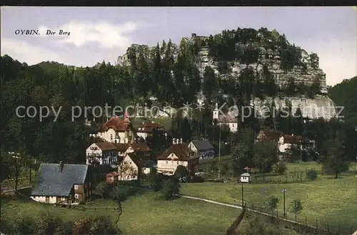 AK / Ansichtskarte Oybin Ortsansicht mit Kirche Berg Oybin Zittauer Gebirge Silesia Karte Nr 94 Kat. Kurort Oybin