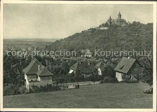 AK / Ansichtskarte Wernigerode Harz Teilansicht mit Blick zum Schloss Kalender Schoener Harz 1958 Kat. Wernigerode