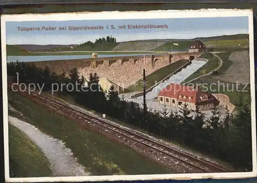 AK / Ansichtskarte Malter Talsperre mit Elektrizitaetswerk Eisenbahn Kat. Dippoldiswalde