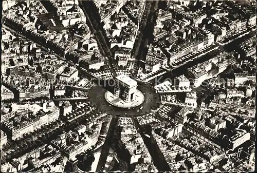 AK / Ansichtskarte Paris Vue aerienne Place et l Arc de Triomphe de l Etoile perspective des 12 Avenues Kat. Paris