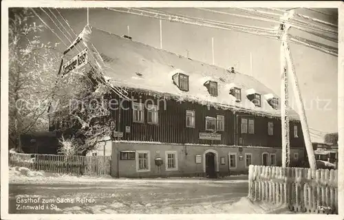 AK / Ansichtskarte Zinnwald Georgenfeld Gasthof zum Saechsischen Reiter im Winter Kat. Altenberg