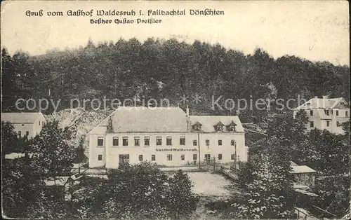 AK / Ansichtskarte Doenschten Gasthof Waldesruh im Fallbachtal Kat. Schmiedeberg Osterzgebirge