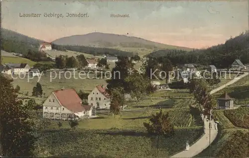AK / Ansichtskarte Jonsdorf Panorama mit Blick zum Hochwald Lausitzer Gebirge Kat. Kurort Jonsdorf