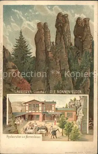 AK / Ansichtskarte Jonsdorf Bergrestaurant Nonnenfelsen Lausitzer Gebirge Litho Kat. Kurort Jonsdorf