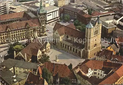 AK / Ansichtskarte Braunschweig Fliegeraufnahme Rathaus und Burgplatz Kat. Braunschweig