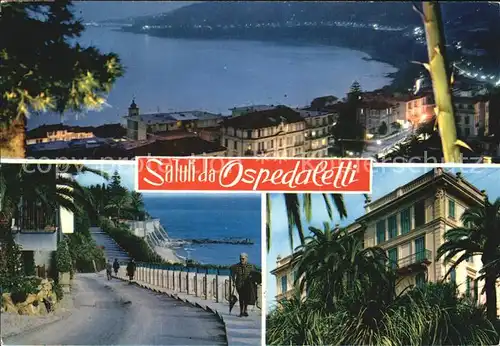 AK / Ansichtskarte Ospedaletti Imperia Nachtaufnahme Bucht Uferstrasse Villa Kat. Imperia
