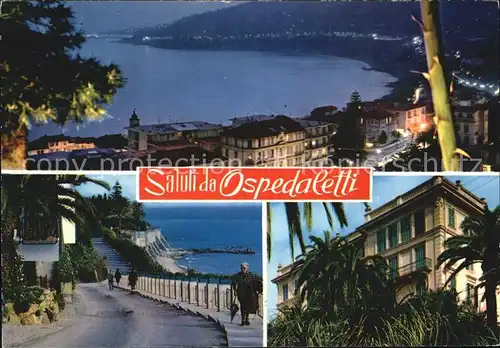 AK / Ansichtskarte Ospedaletti Imperia Nachtaufnahme Bucht Uferstrasse Villa Kat. Imperia