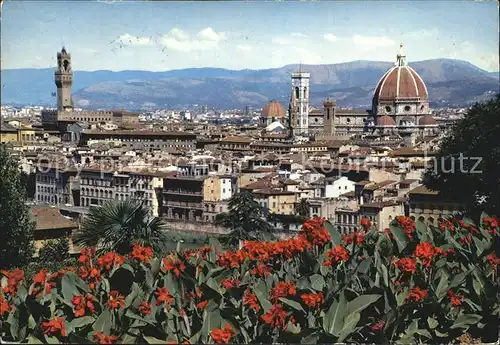 AK / Ansichtskarte Firenze Toscana Stadtbild mit Kathedrale Palazzo Vecchio Kat. Firenze