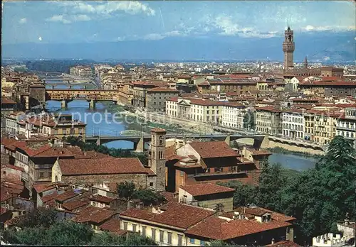 AK / Ansichtskarte Firenze Toscana Panorama dal Piazzale Michelangelo Arno Bruecken Palazzo Vecchio Kat. Firenze